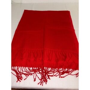Red Pashmina Scarf Shawl wrap Fringe Women's 30 X 72 inches lightweight